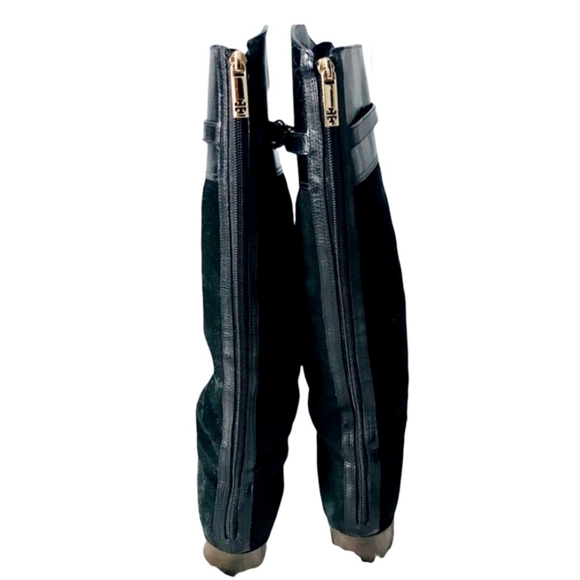 Tory Burch Jenna Black Suede & Leather Riding boot sz6.5 - Picture 5 of 6